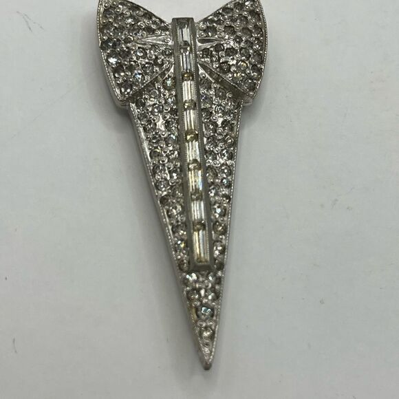 VTG rhinestone Bow fur clip. - Picture 1 of 6